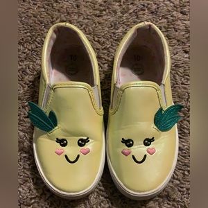 Yellow pineapple slip on shoes